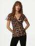 Marks & Spencer "Animal Print V-Neck Top"